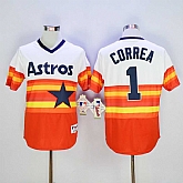 Astros 1 Carlos Correa White 1980 Turn Back The Clock Stitched Baseball Jerseys,baseball caps,new era cap wholesale,wholesale hats